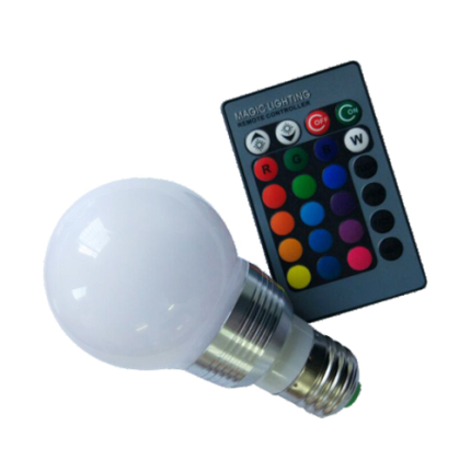 LED sijalica 3W, RGB, dimabilna, E27, AC220V
