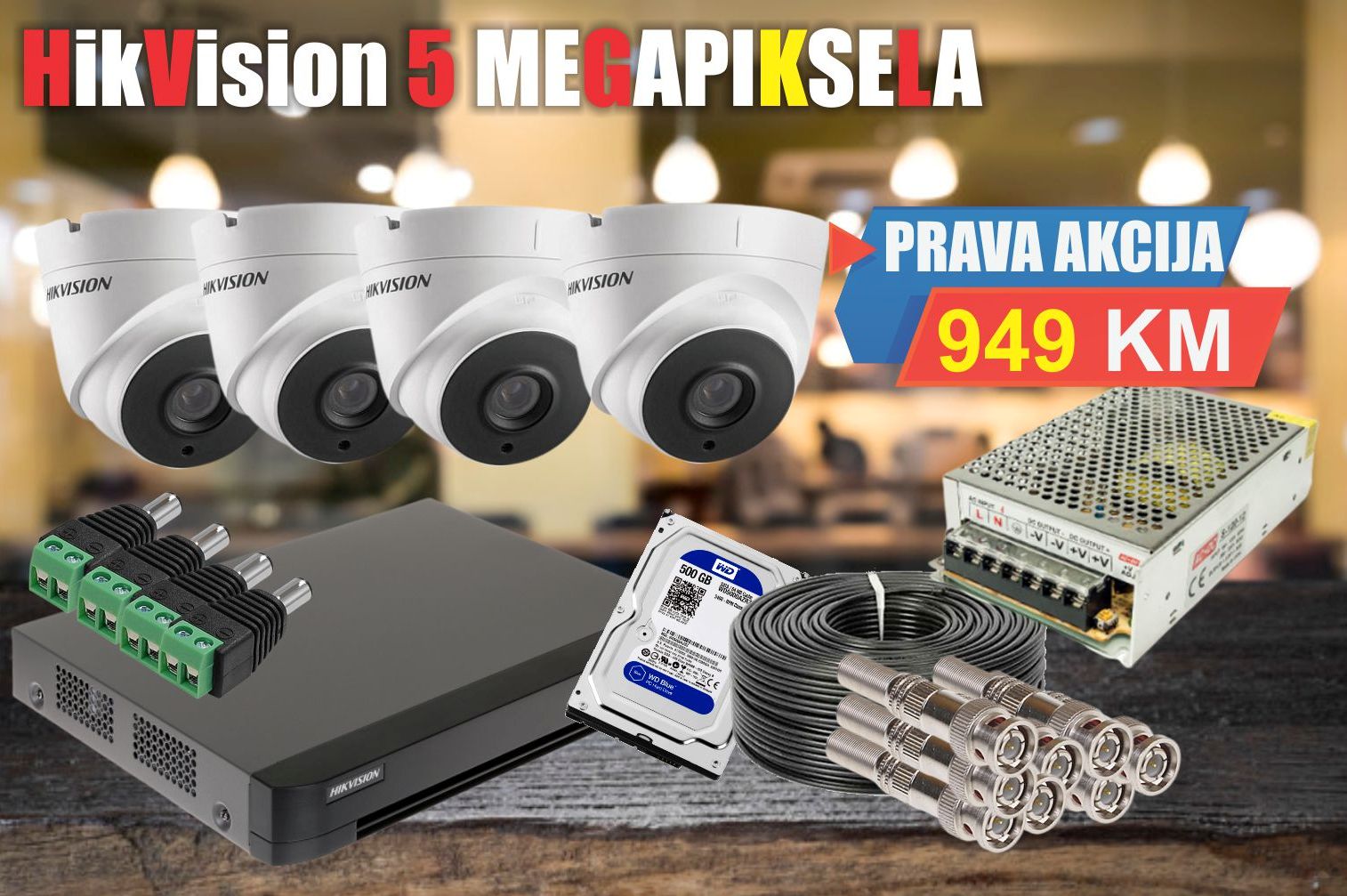 turbo hd sistem dome 5 megapiksela HikVision video nadzor set 5 MegaPiksela - Slika 1