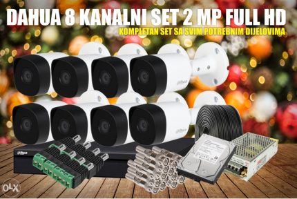 Dahua profesionalni 8 kanalni set kamera 2 MP FULL HD