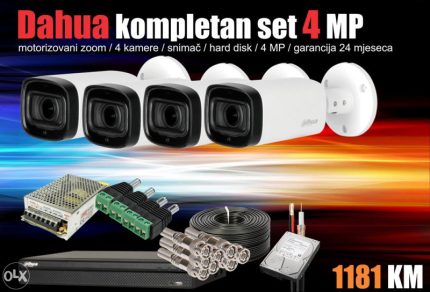 Dahua set 4 MP sa motorizovanim zoom-om komplet