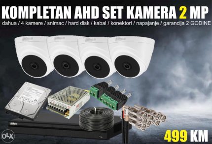 Kompletan set DAHUA 2 MP 4 kanala dome
