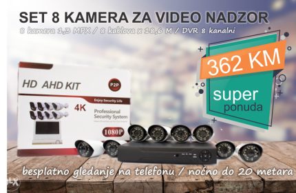 VIDEO NADZOR SET 8 KAMERA 1,3 MPX 362 KM
