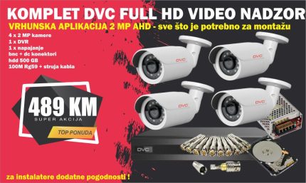 Kompletan SET 4 kamere DVC FULL HD