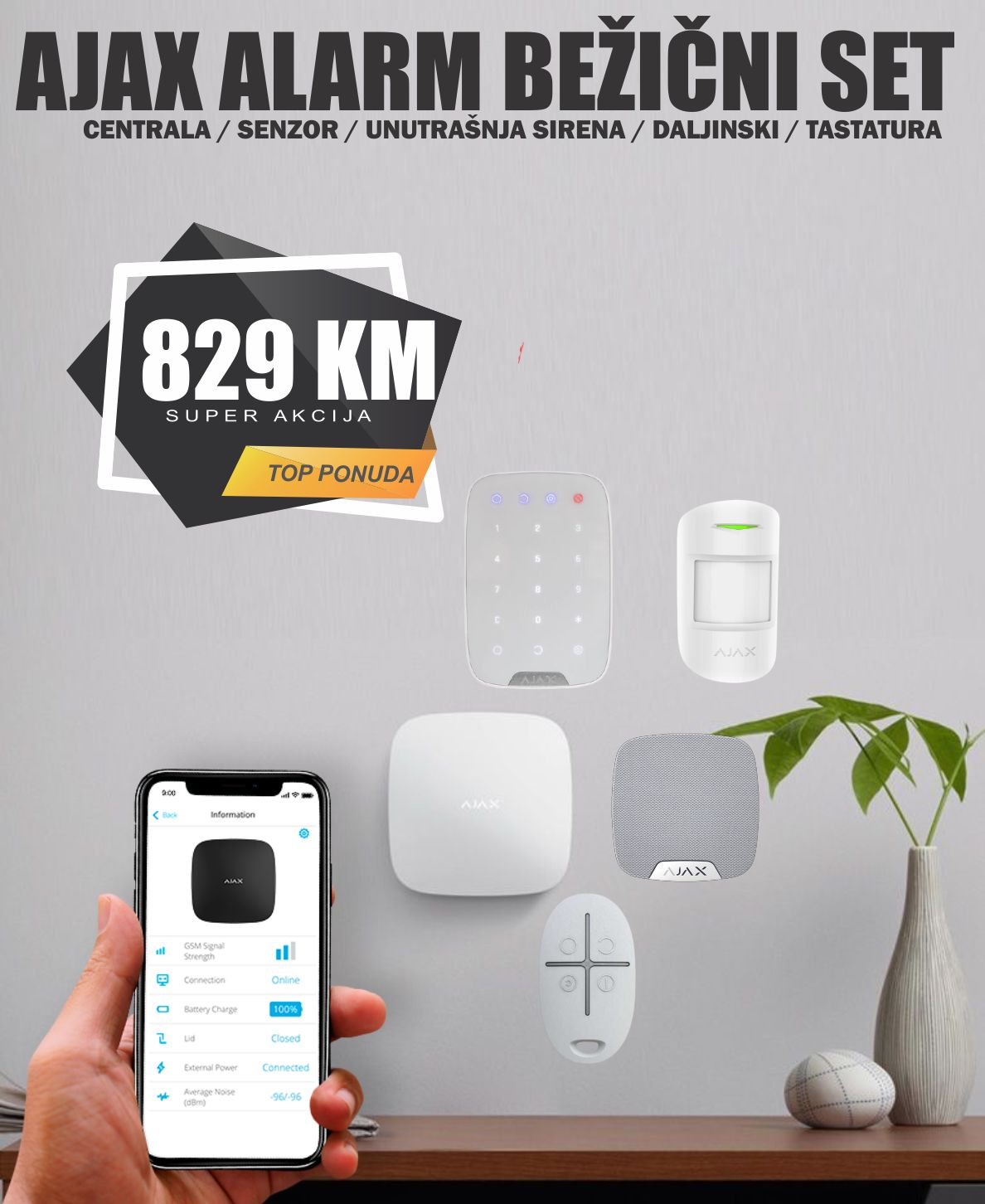 ajax alarm set 2 Ajax alarm set 829 KM - potpuna kontrola preko neta - Slika 1