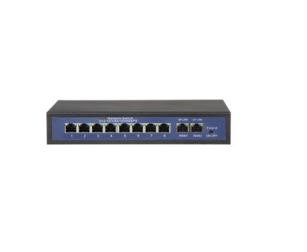 POE SWITCH 10-PORT 8X POE PORT 10/100 2X WAN PORT 10/100/1000MB G-HT812