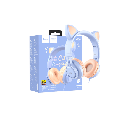 Slušalice sa mikrofonom, mačje uši, plava