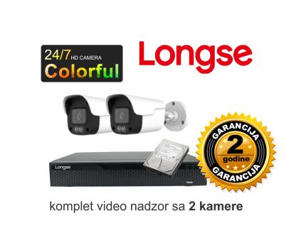 Video nadzor Longse komplet sa 2 kamere 2 MPX Full Color