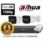 Video nadzor Dahua komplet sa 2 kamere 2 MPX 80M IR + mikrofon ISTEK ZALIHA