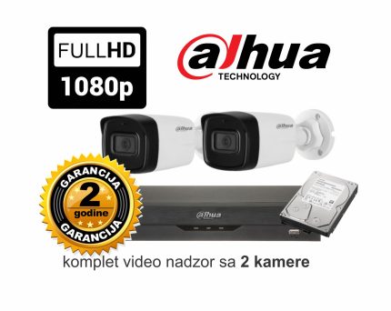 Video nadzor Dahua komplet sa 2 kamere 2 MPX 80M IR + mikrofon ISTEK ZALIHA