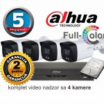 Video nadzor Dahua komplet sa 4 kamere 5 MPX Full Color + mikrofon