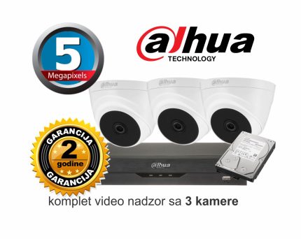 Video nadzor Dahua komplet sa 3 kamere 5 MPX