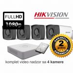 Video nadzor HikVision komplet sa 4 kamere 2 MPX