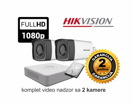 Video nadzor HikVision komplet sa 2 kamere 2 MPX 40M IR
