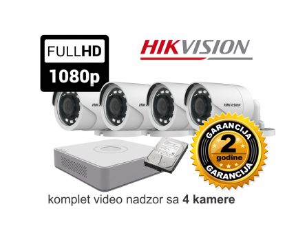Video nadzor HikVision komplet sa 4 kamere 2 MPX