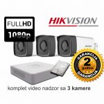 Video nadzor HikVision komplet sa 3 kamere 2 MPX 40M IR