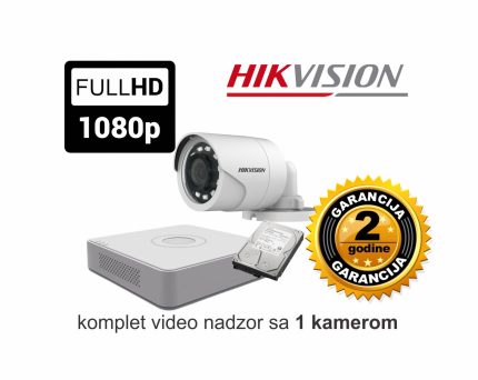 Video nadzor HikVision komplet sa jednom kamerom 2 MPX