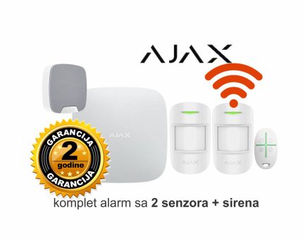 Ajax alarm komplet sa 2 senzora i sirenom - kontrola putem telefona