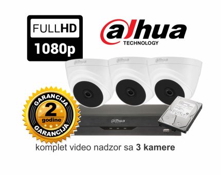 Video nadzor Dahua komplet sa 3 kamere 2 MPX