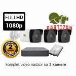 Video nadzor Partizan Security komplet sa 3 kamere 2 MPX