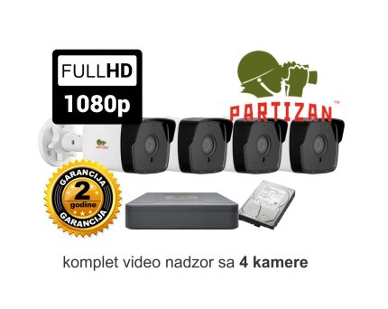 Video nadzor Partizan Security komplet sa 4 kamere 2 MPX