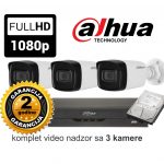 Video nadzor Dahua komplet sa 3 kamere 2 MPX 80M IR + mikrofon ISTEK ZALIHA
