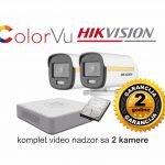 Video nadzor HikVision komplet sa 2 kamere ColorVu slika u boji uvijek