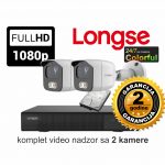 Video nadzor Longse komplet sa 2 kamere 2 MPX FULL Color IP sistem