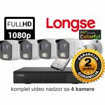 Video nadzor Longse komplet sa 4 kamere 2 MPX FULL Color IP sistem