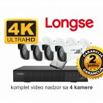 Video nadzor Longse komplet sa 4 kamere 5 MPX 4K lite podesivi objektiv 2.8 - 12 mm
