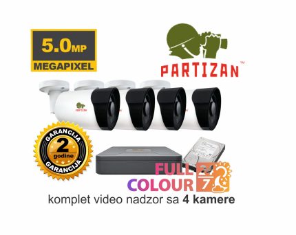 Video nadzor Partizan Security komplet sa 4 kamere 5 MPX Full Colour