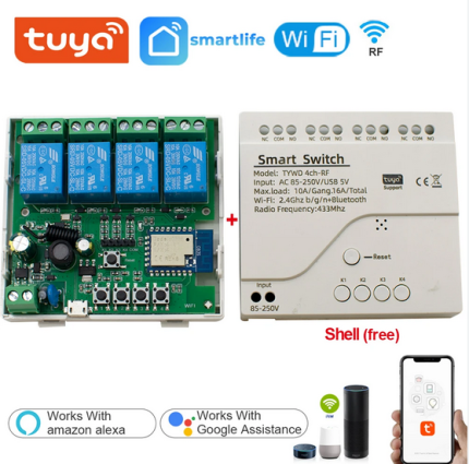 Tuya wifi RF smart relay 4 kanala
