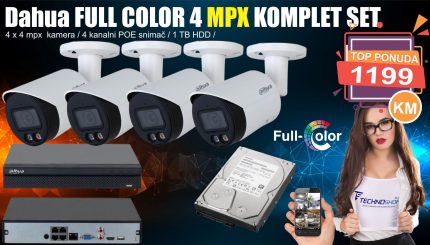 Full Color DAHUA IP SET komplet 4 MPX