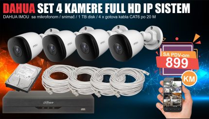 Dahua IP set 4 kamere FULL HD 899 KM