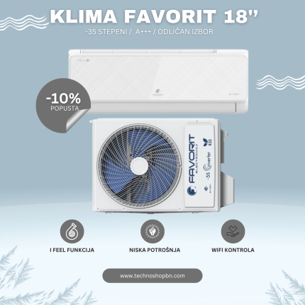 Klima uređaj FAVORIT 18000 BTU QB HE HB INVERTER -35 stepeni