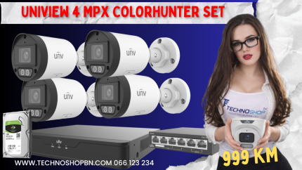 UNV set video nadzora 4 MPX ColorHunter slika u boji uvijek