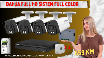 Kompletan Dahua video nadzor SET 4 kamere slika u boji