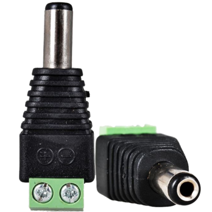 DC konektor sa stezaljkom, muški