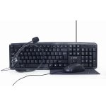 Tastatura + miš + podloga + slušalice office GEMBIRD, KBS-UO4-01, multimedia USB, USA layout - Slika 2