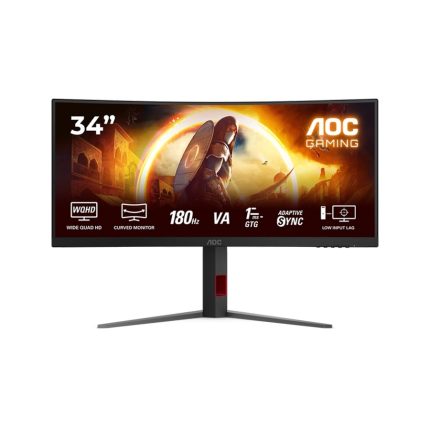 MONITOR AOC Gaming CU34G4 Curved 34″ Fast VA, 3440×1440, 180Hz, 0.5ms MPRT (1ms GtG), 300 cd/m2, 2500:1, 1500R, Adaptive Sync, FreeSync Premium, HDR10