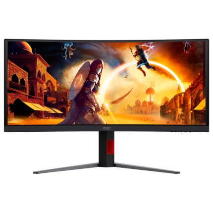 Monitor AOC Gaming CU34G4CA Curved 34″, UWQHD (3440×1440), Fast VA, 1500R, 180Hz, 1ms (GtG), 450cd/m2, 3000:1, Adaptive Sync, HDR400, USB hub,